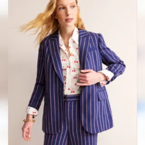 ⭕️ PRICE FIRM Boden Linen Blend Bloomsbury Interest Blazer Size 20-22