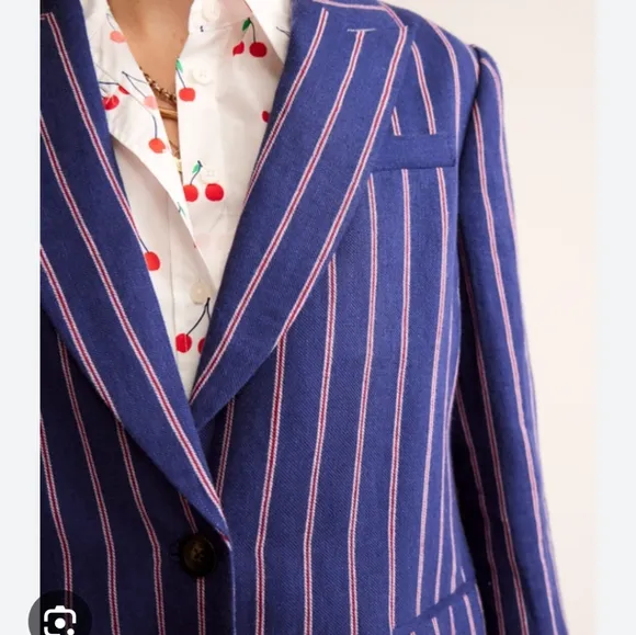 ⭕️ PRICE FIRM Boden Linen Blend Bloomsbury Interest Blazer Size 20-22