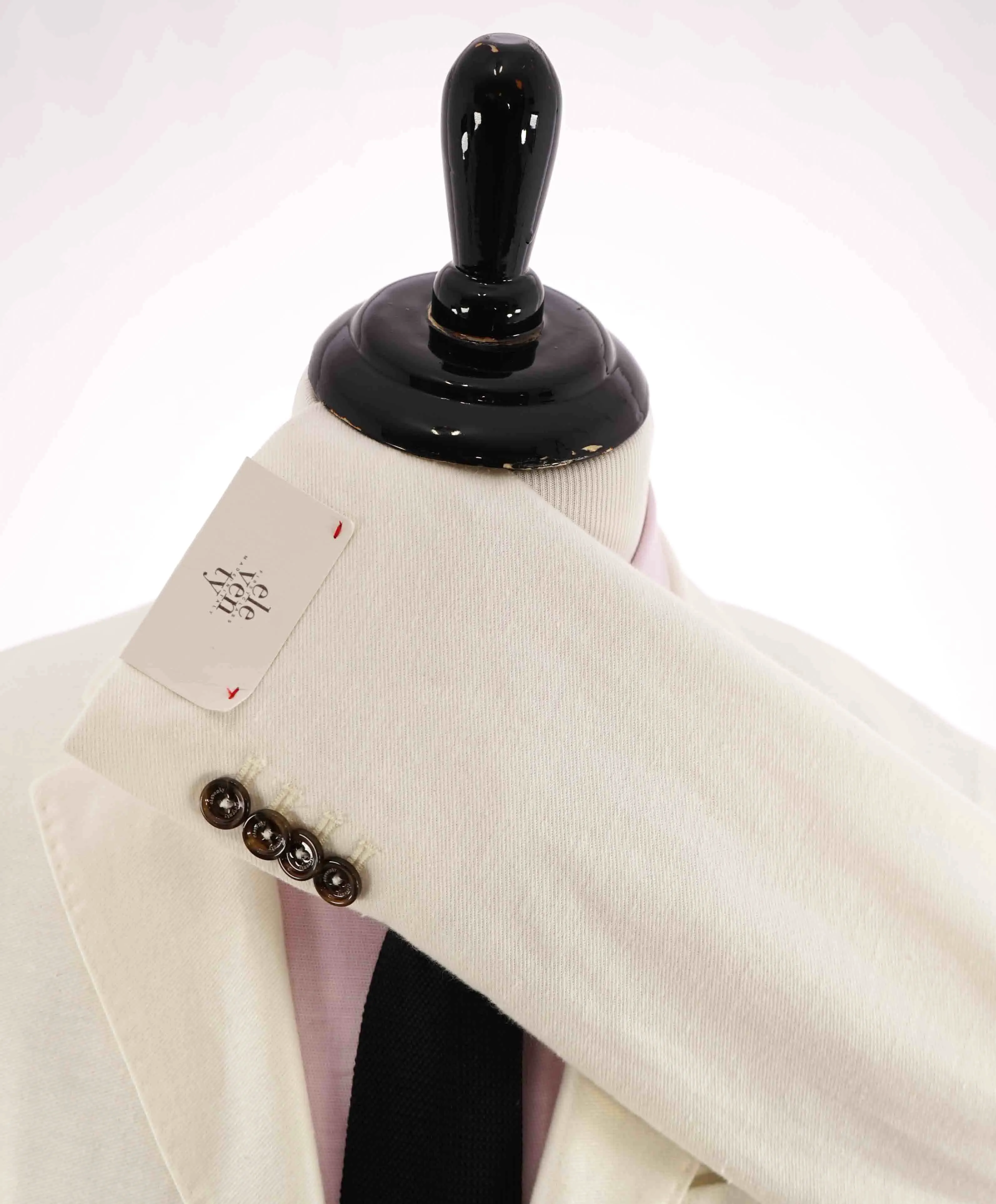 $1,095 ELEVENTY - LINEN/COTTON Patch Pocket White Pique Blazer - Fits 42R (54 EU)