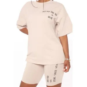 #48 FASHION NOVA | NWT COUNTING DIGITS BIKER SHORT MOCHA SIZE SMALL