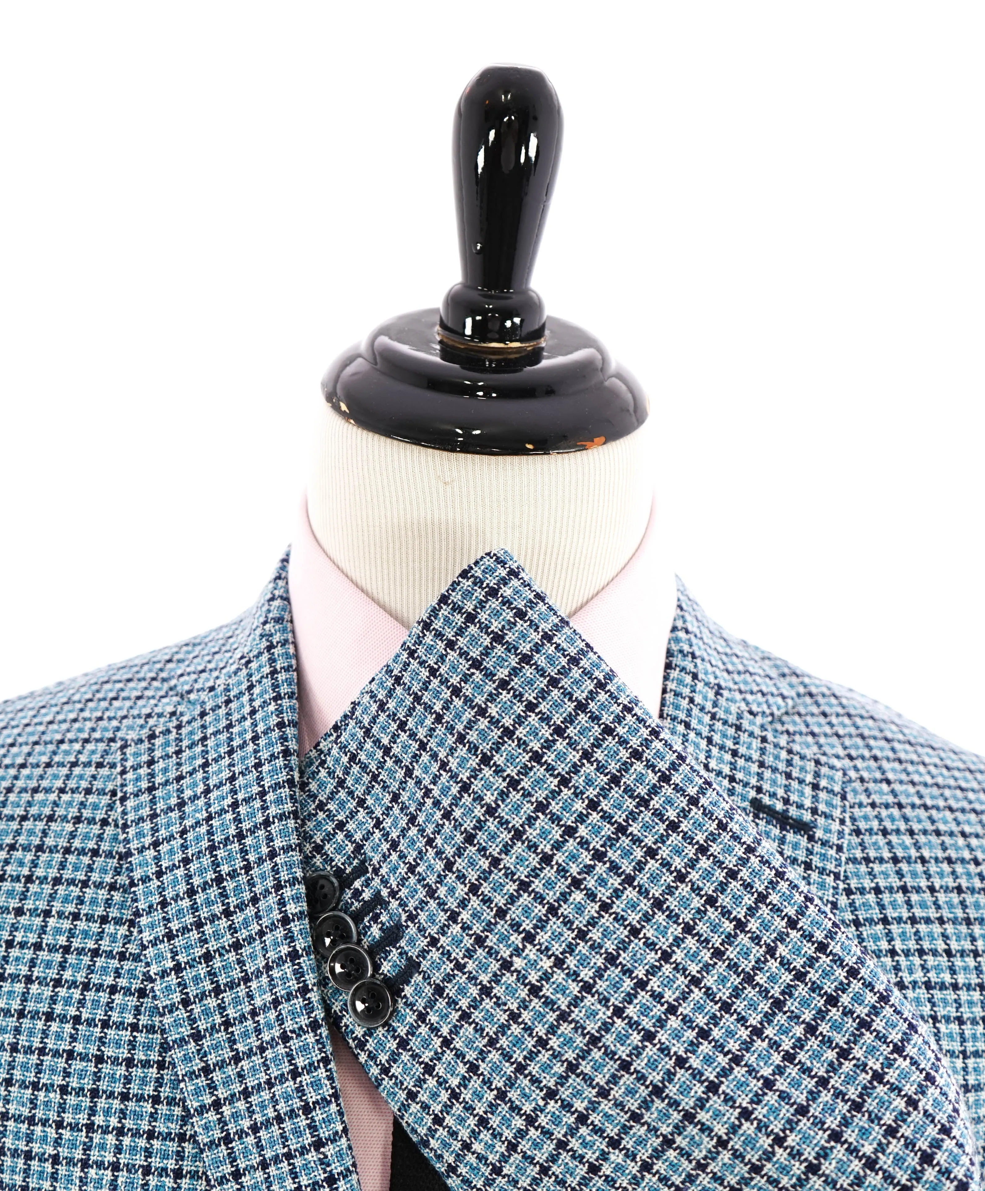 $895 VITALE BARBERIS CANONICO - For SAKS 5TH AVE Blue Houndstooth Blazer - 42R