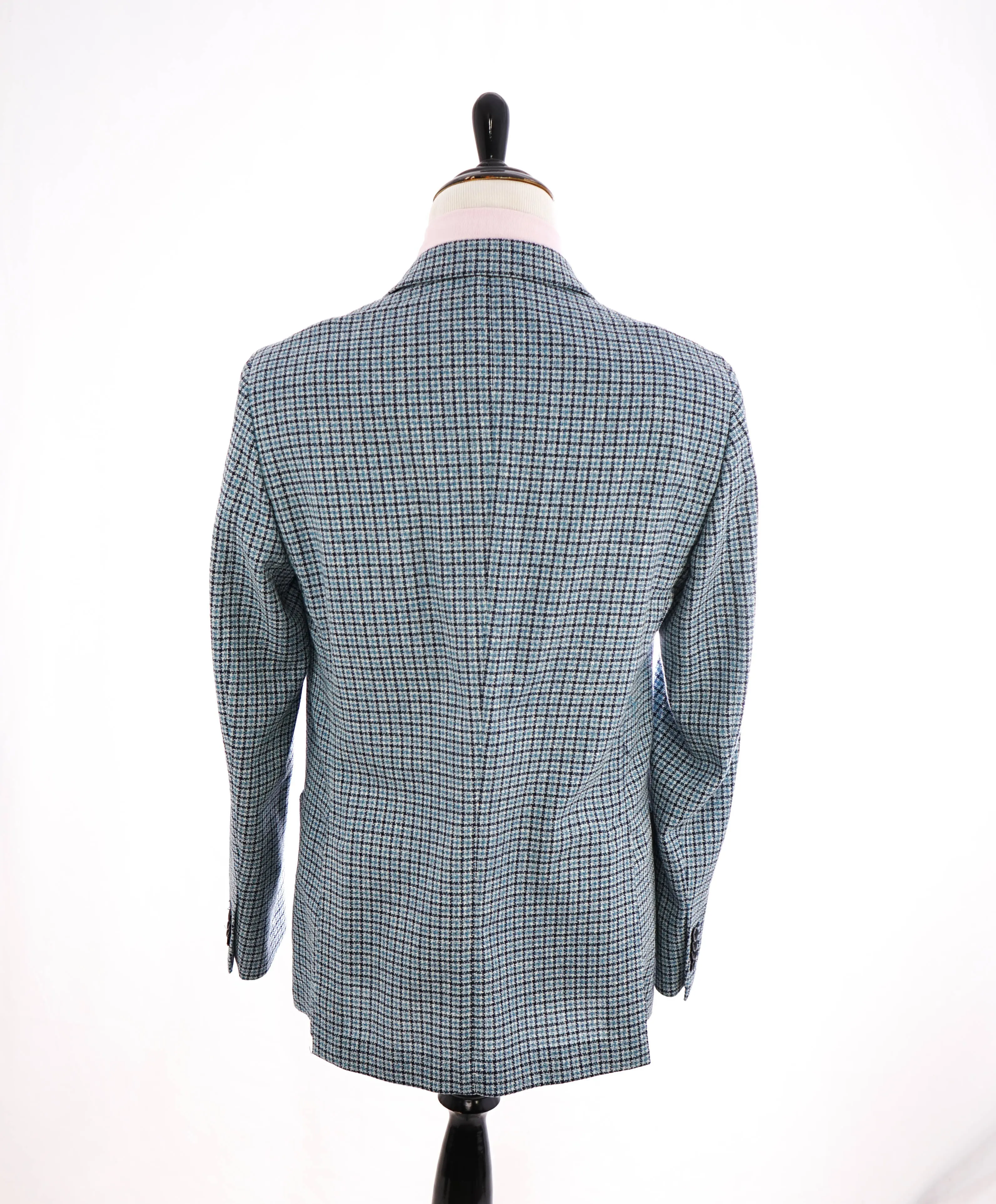 $895 VITALE BARBERIS CANONICO - For SAKS 5TH AVE Blue Houndstooth Blazer - 42R
