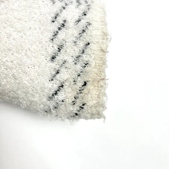 89th &amp; Madison Open Front Eyelash Knit Cardigan Coat Sweater. White/Black. Sz 1X
