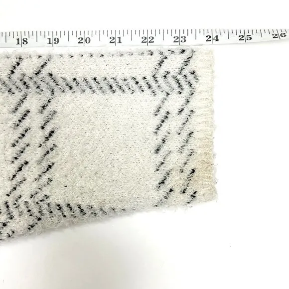 89th &amp; Madison Open Front Eyelash Knit Cardigan Coat Sweater. White/Black. Sz 1X