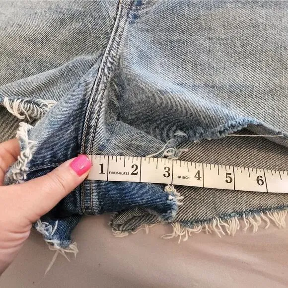 ABERCROMBIE &amp; Fitch the mom shorts distressed high rise plus size 36 22 new