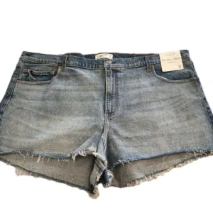 ABERCROMBIE &amp; Fitch the mom shorts distressed high rise plus size 36 22 new