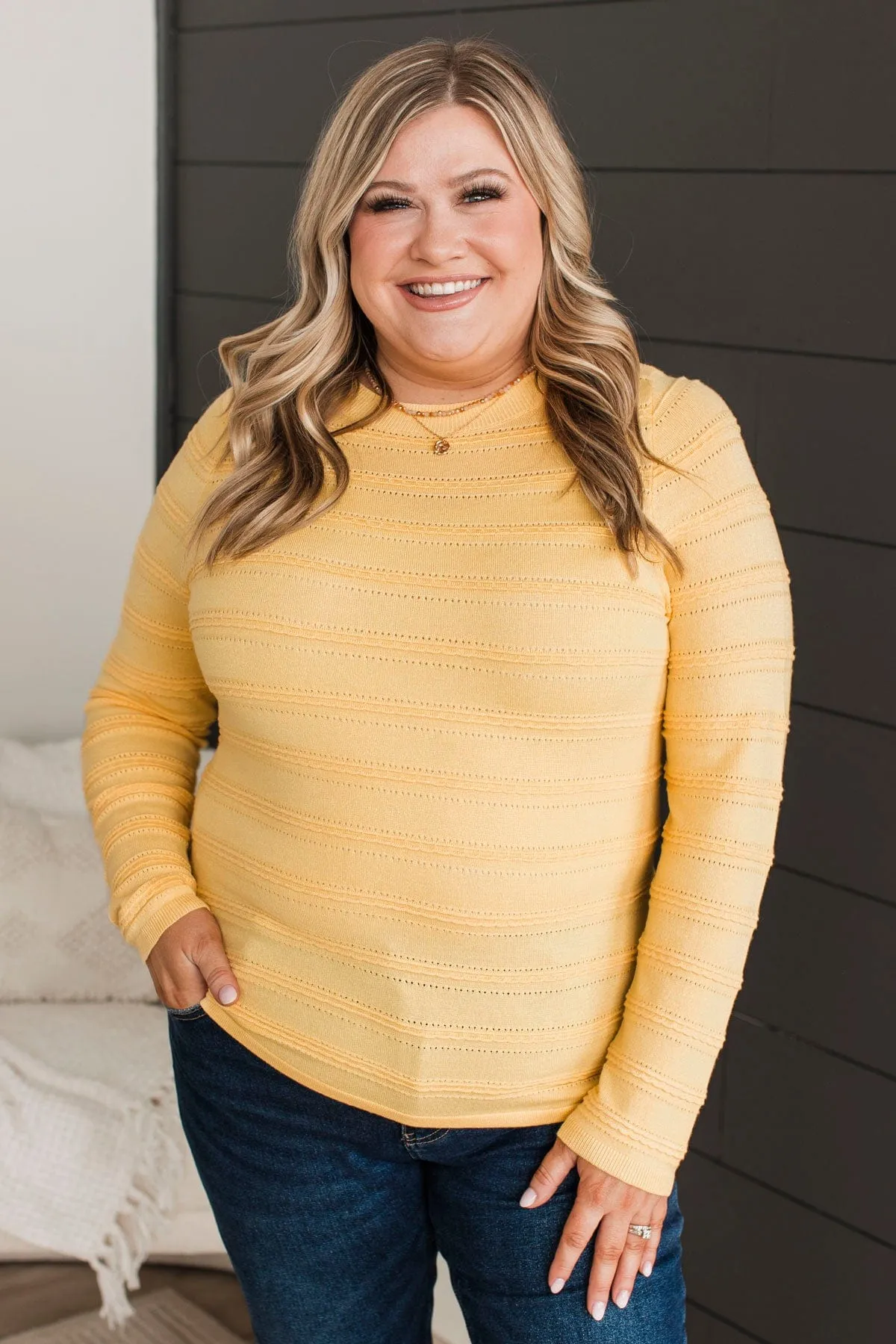 Abundance Of Love Knit Sweater- Yellow