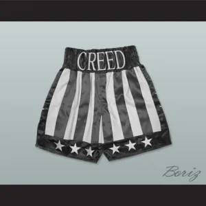 Adonis Johnson Black and White Flag Boxing Shorts Creed II