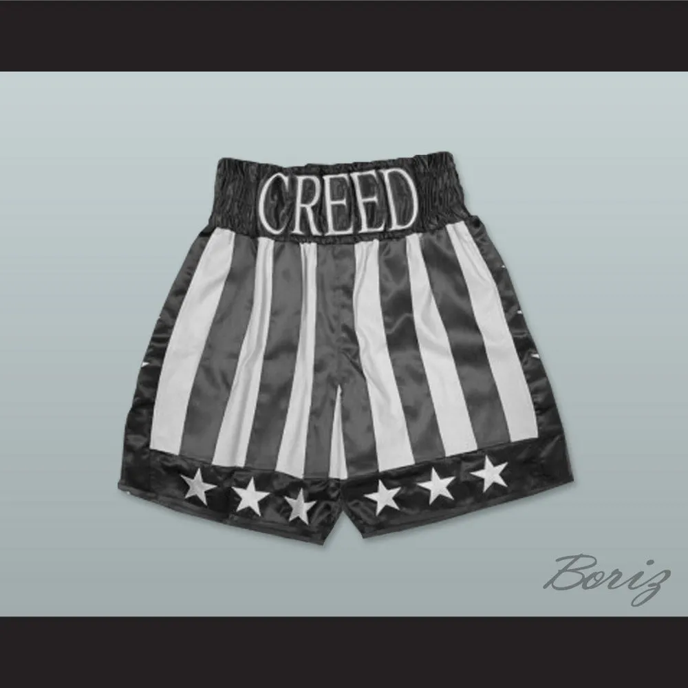 Adonis Johnson Black and White Flag Boxing Shorts Creed II