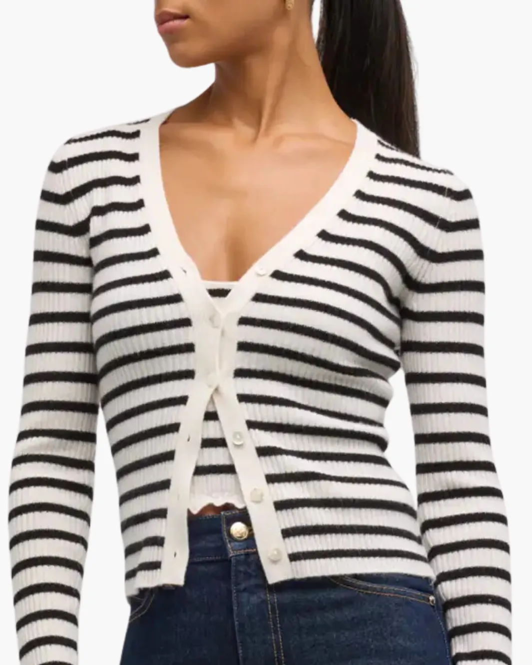 AERIS CARDIGAN IN NOIR STRIPE
