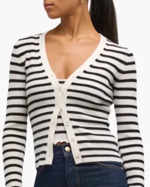 AERIS CARDIGAN IN NOIR STRIPE