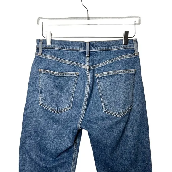 AGOLDE Carrie High Rise Women’s Bermuda Button Fly Denim Cutoff Shorts Sz 28