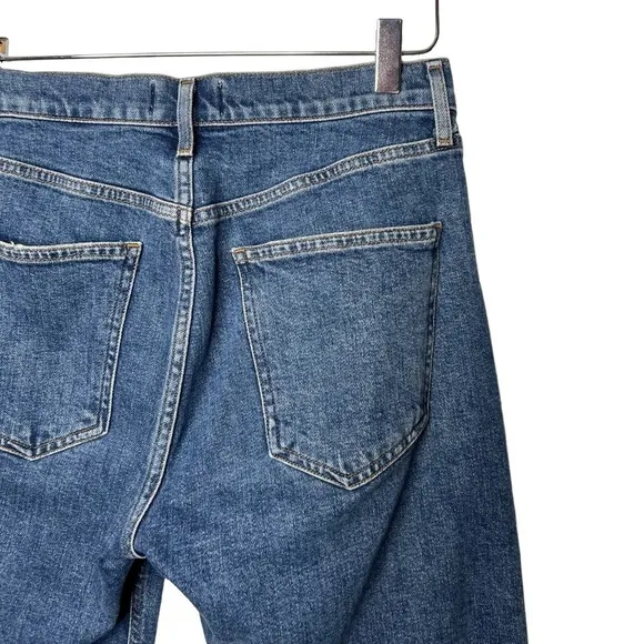 AGOLDE Carrie High Rise Women’s Bermuda Button Fly Denim Cutoff Shorts Sz 28
