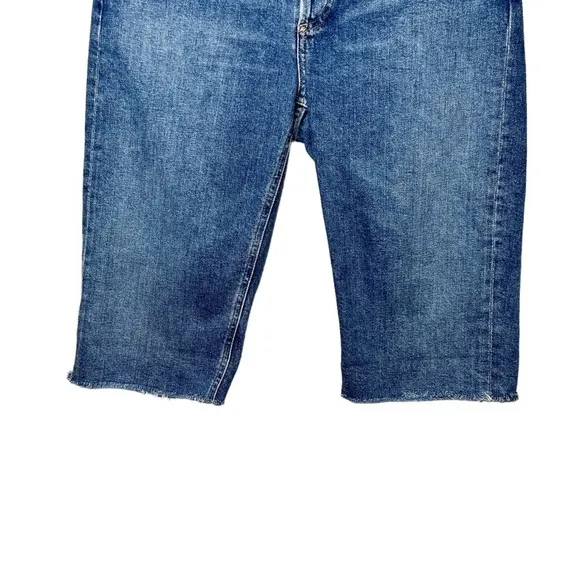 AGOLDE Carrie High Rise Women’s Bermuda Button Fly Denim Cutoff Shorts Sz 28