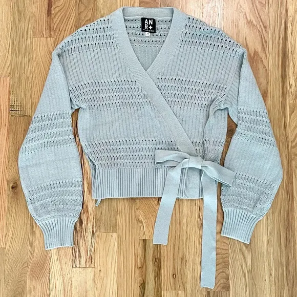 Alp N Rock Mint Green Seylah Wrap Cotton Sweater Cardigan Size S