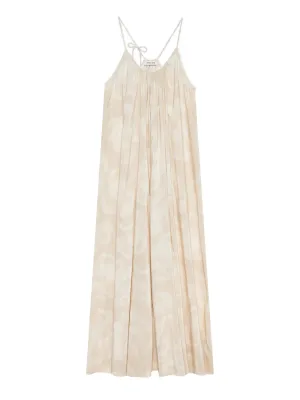 Anine Bing Aida Maxi Dress in Oat Mushroom Print