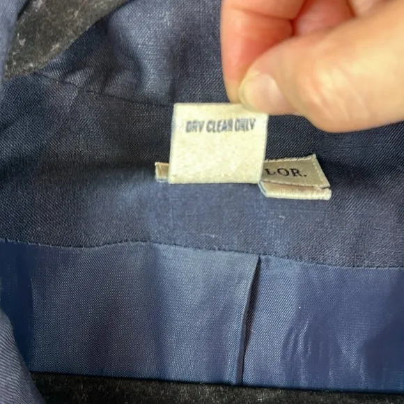 Ann Taylor Navy Double Breasted Blazer Size 10 Gold Button Detail