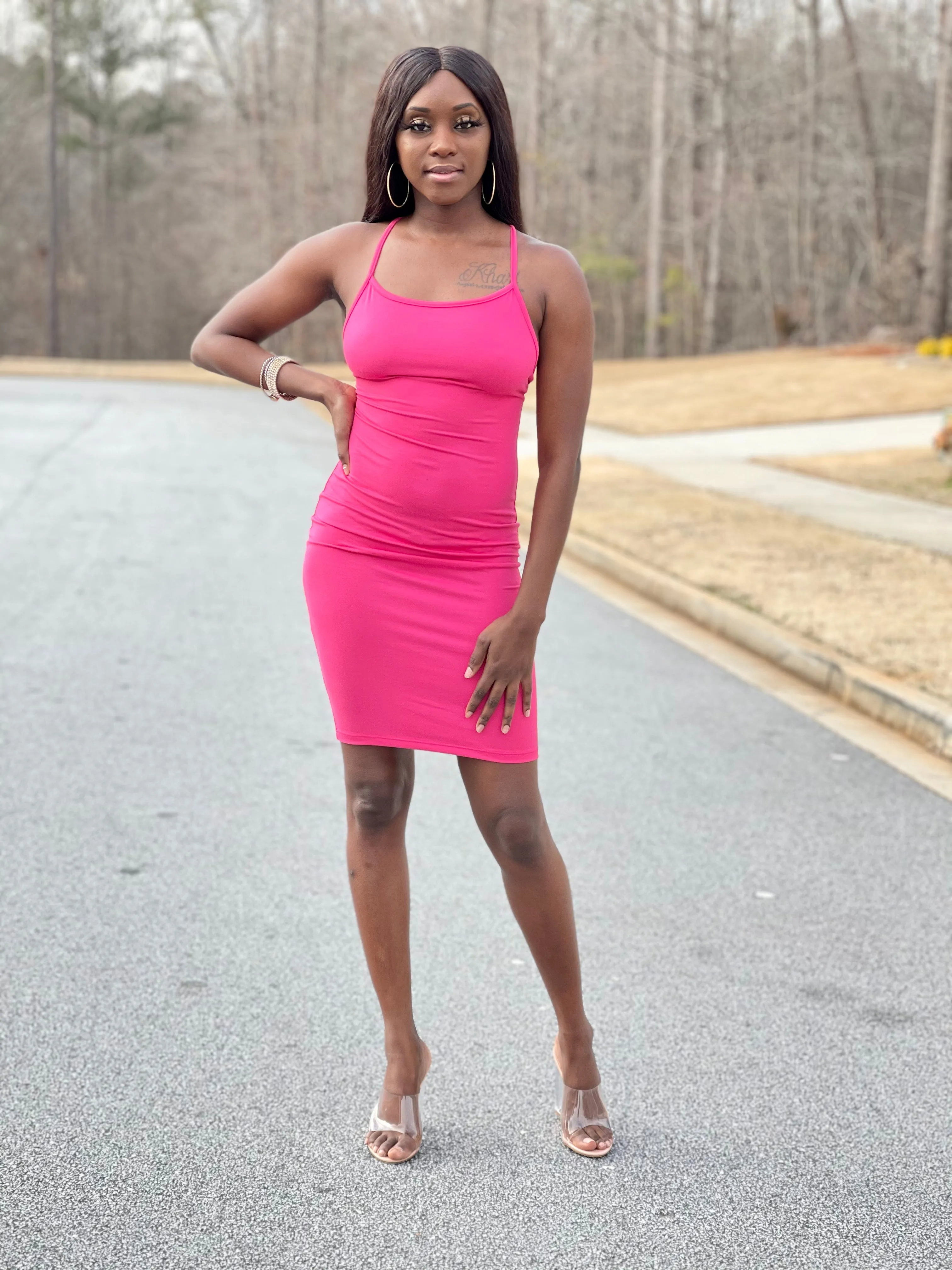 Anna Dress | Fucshia