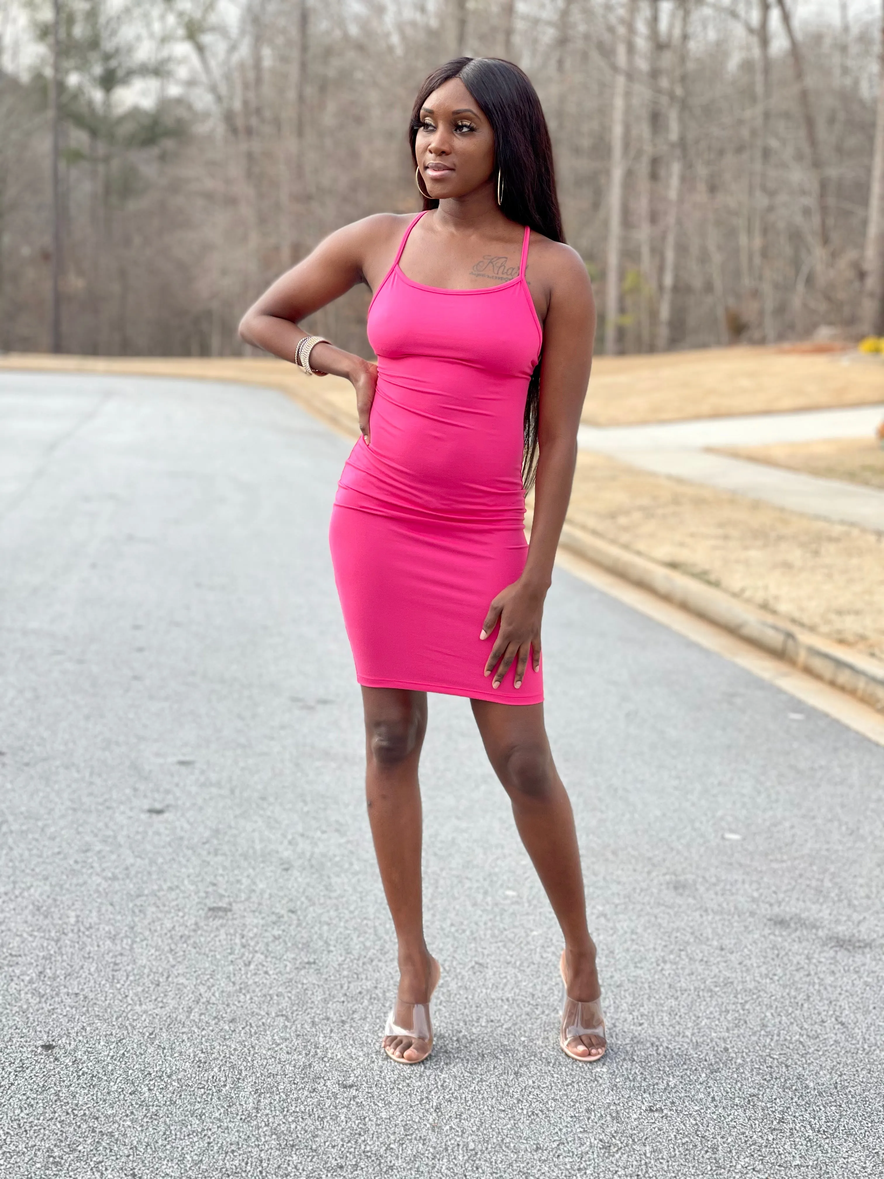 Anna Dress | Fucshia