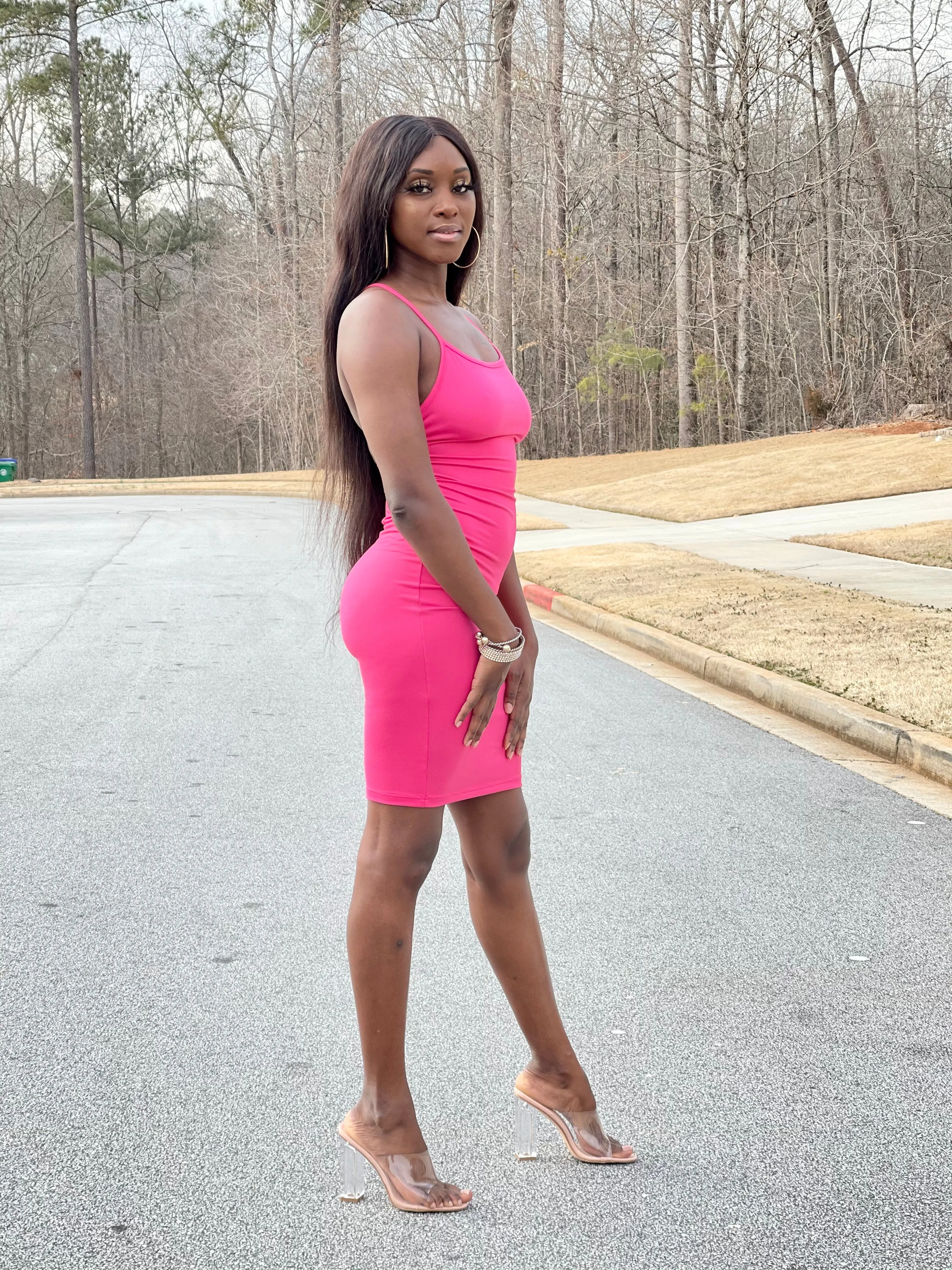 Anna Dress | Fucshia