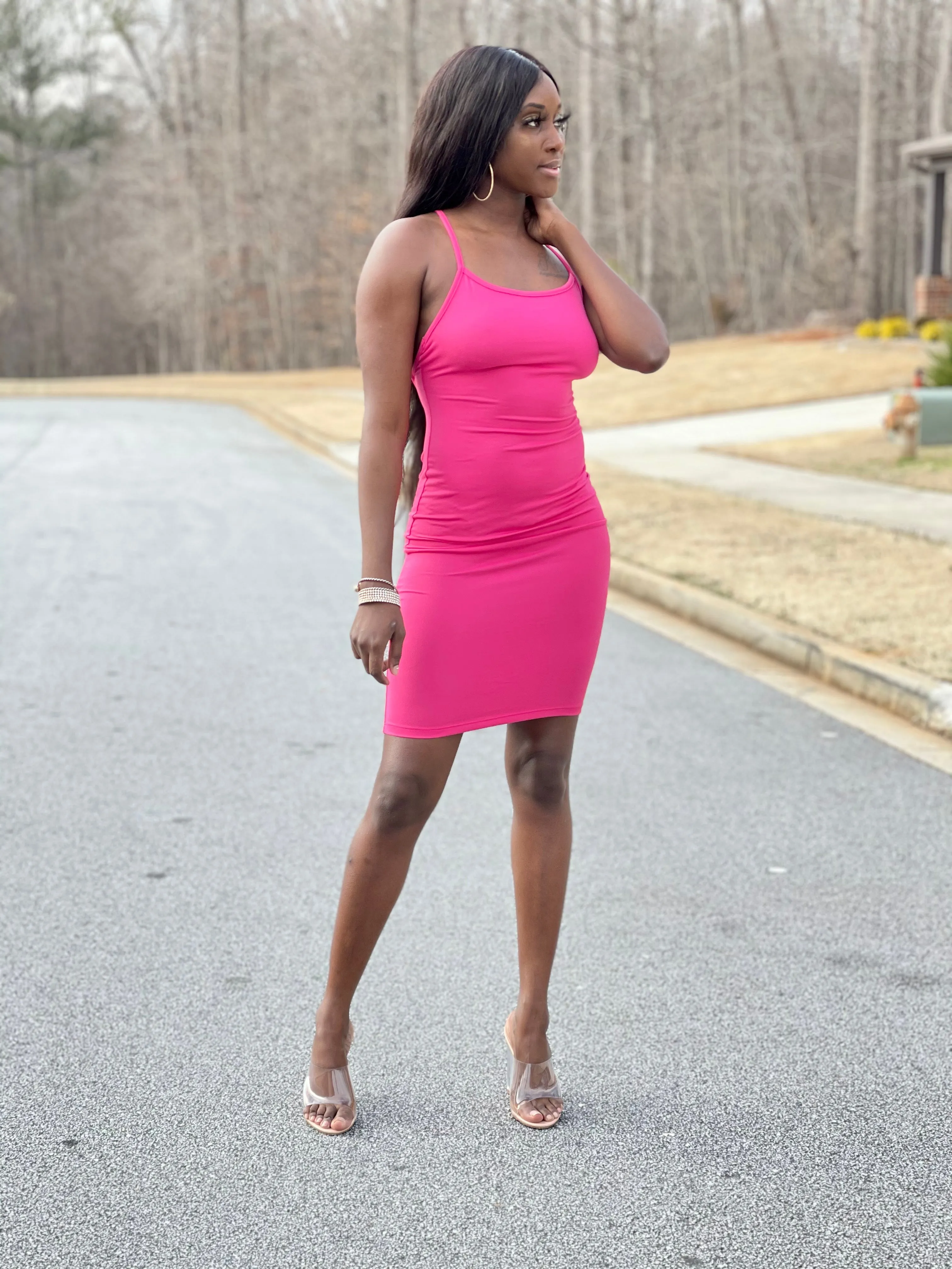 Anna Dress | Fucshia