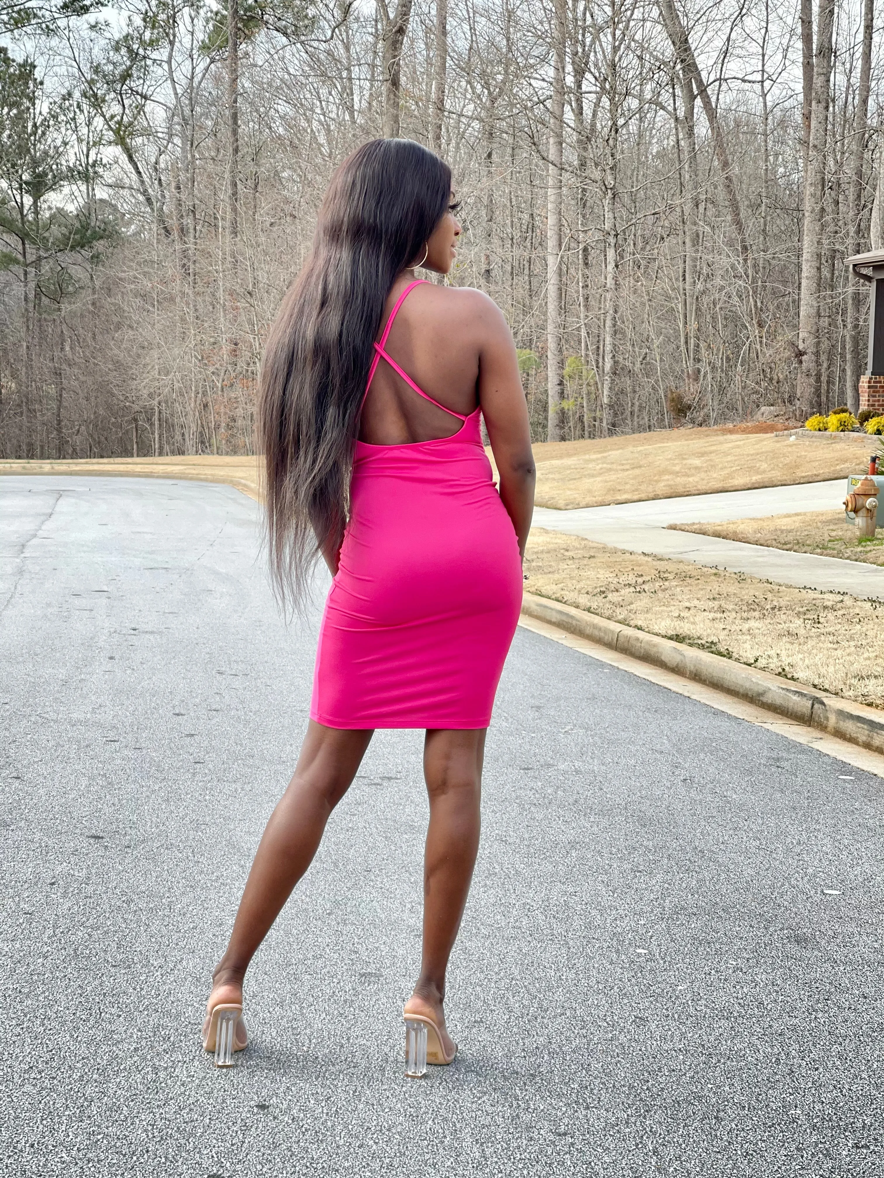 Anna Dress | Fucshia
