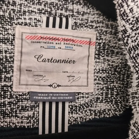 Anthropologie Cartonnier Cotton Blend Blazer Jacket Size 4