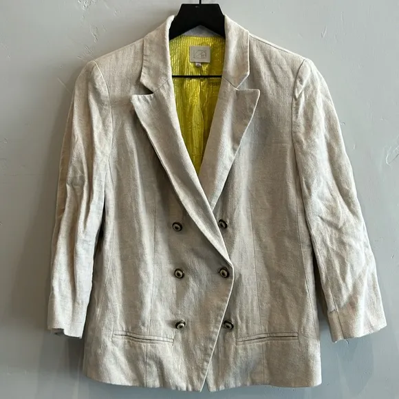 Anthropologie Linen Blend Blazer