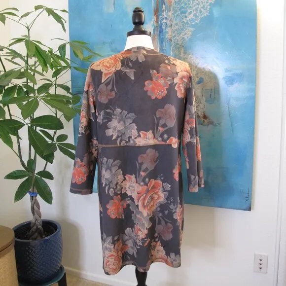 ANTHROPOLOGIE Open Front Rose Kimono Jacket