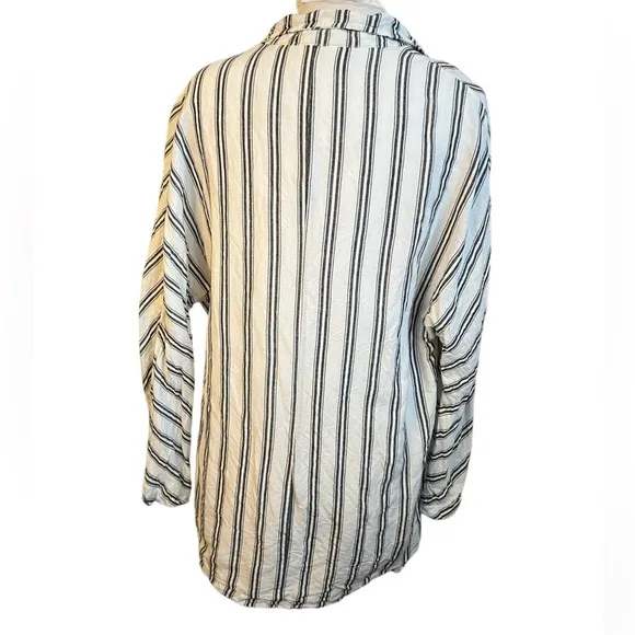 Anthropologie Pilcro Dolman-Sleeve Striped Linen Blazer - Small