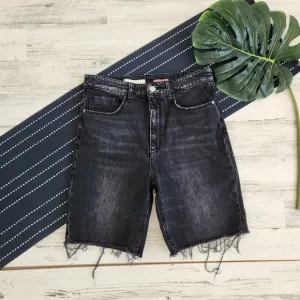 Anthropologie Pilcro Long Length Denim Jean Shorts Black Size 28