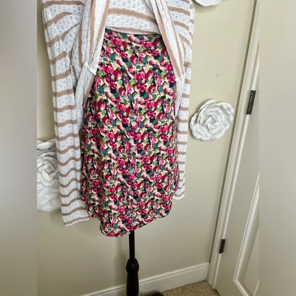 Anthropologie Postmark Ginny Layered Blouse Sweater Cream &amp; Floral Print…