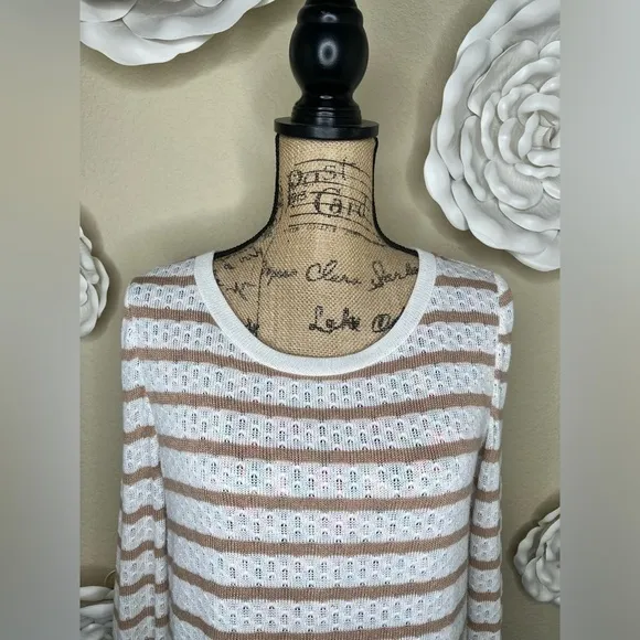 Anthropologie Postmark Ginny Layered Blouse Sweater Cream &amp; Floral Print…
