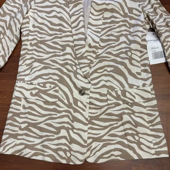 Ariat Safari Blazer Linen Blend 3/4 Sleeves Lined Mid Length Jacket Size Medium