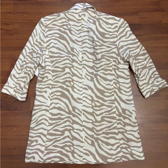 Ariat Safari Blazer Linen Blend 3/4 Sleeves Lined Mid Length Jacket Size Medium