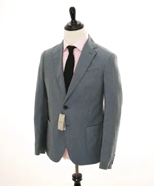 ARMANI COLLEZIONI - Medium Blue Melange Semi-Lined Linen Blazer - 36R