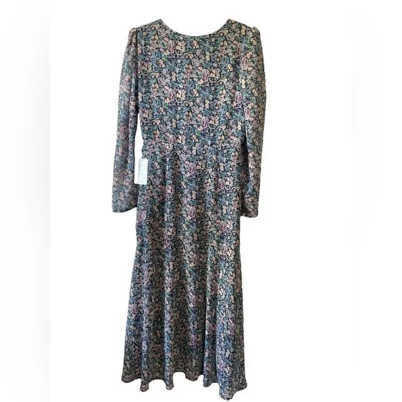 ASTR the Label 🆕 Dress Midi Ruched Front Asymmetric Floral Print Size Medium