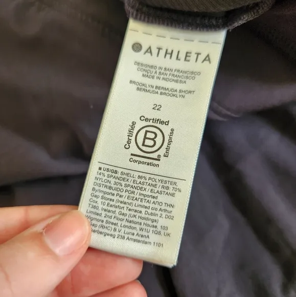 Athleta Brooklyn Bermuda Shorts 9&quot; Black Size 22