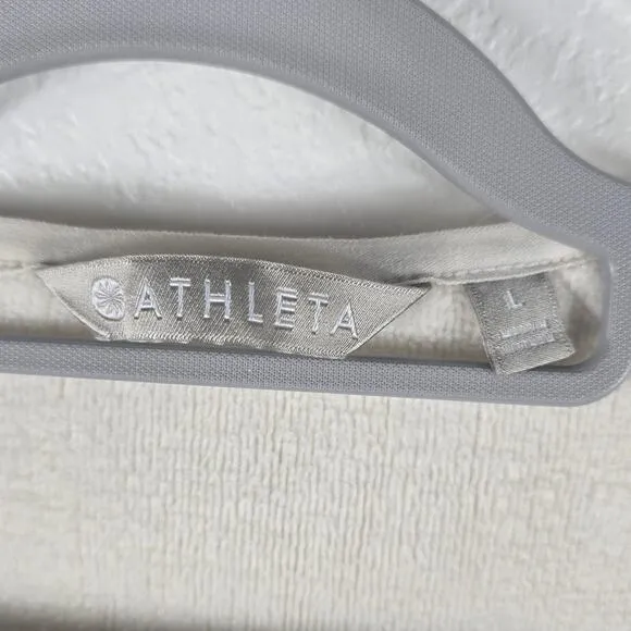 Athleta Heathered Beige Comfortable Waterfall Cardigan Women L