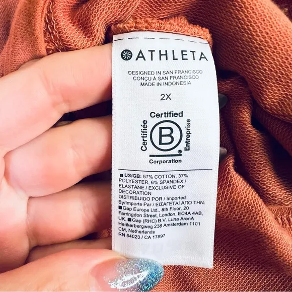 ATHLETA Women’s Retroterry Burnt Orange Plus Size Shorts Size 2X NEW