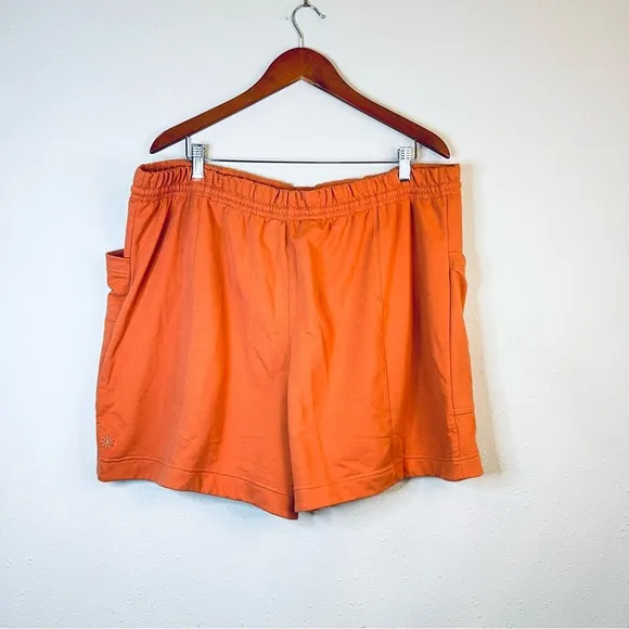 ATHLETA Women’s Retroterry Burnt Orange Plus Size Shorts Size 2X NEW