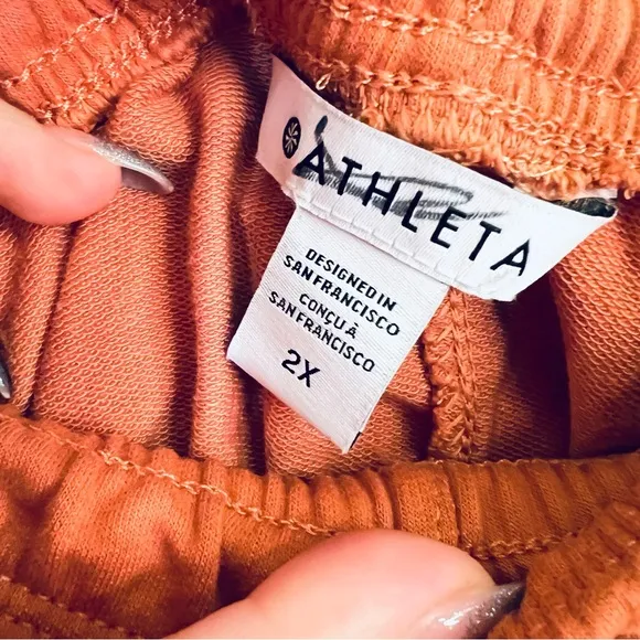 ATHLETA Women’s Retroterry Burnt Orange Plus Size Shorts Size 2X NEW