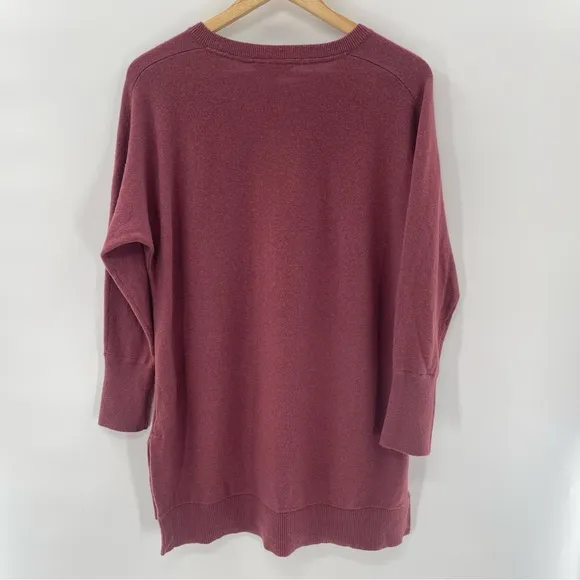 ATHLETA WOOL CASHMERE STARGAZER PULLOVER CREWNECK SWEATER MAUVE BOHO SIZE MEDIUM