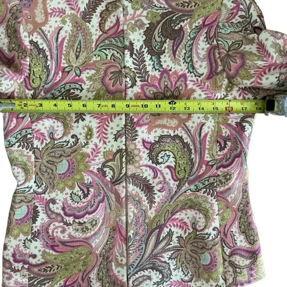 Austin Reed London New York pink paisley print tailored blazer boho corduroy 4P