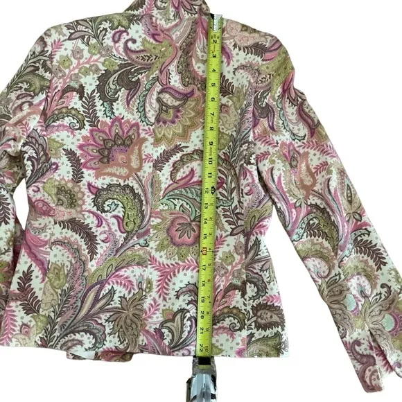 Austin Reed London New York pink paisley print tailored blazer boho corduroy 4P