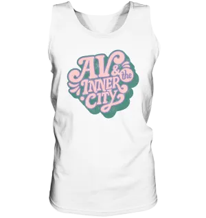 AV & the Inner City / Premium Men's Tank with Green and Pink Logo