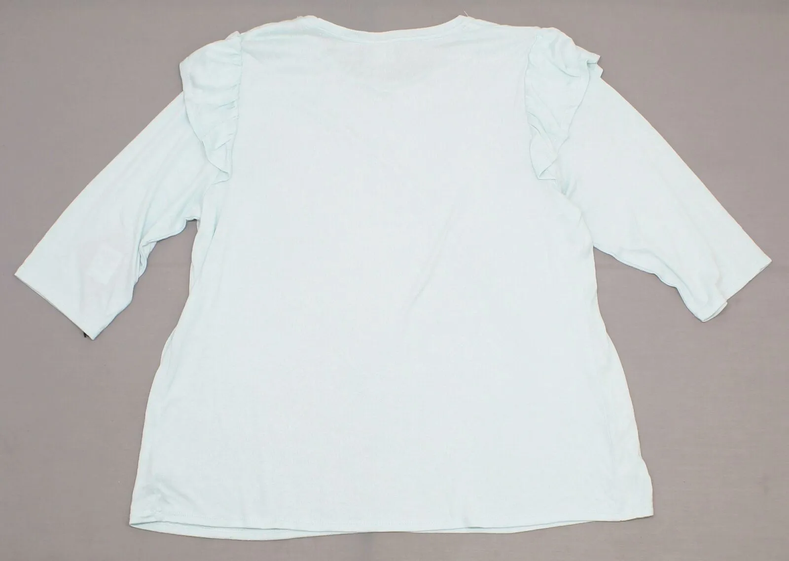 Ava & Viv Women's Plus Size Ruffle Shoulder Fine Gauge Sweater