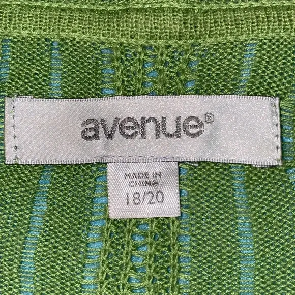 AVENUE sweater open front waterfall cardigan long sleeve crochet knit size 18-20