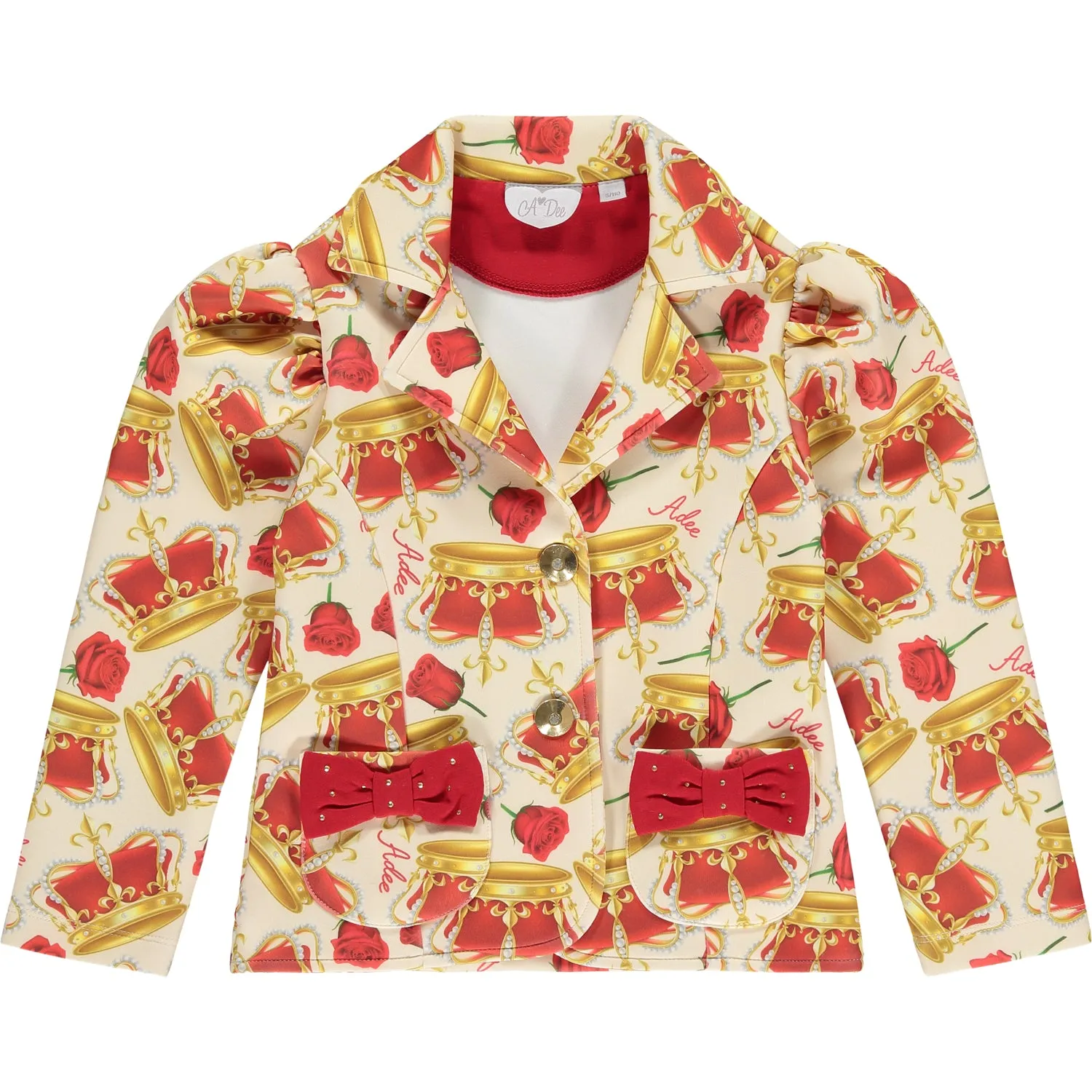 AW23 A Dee Girls Queen Clio Crown Print Blazer