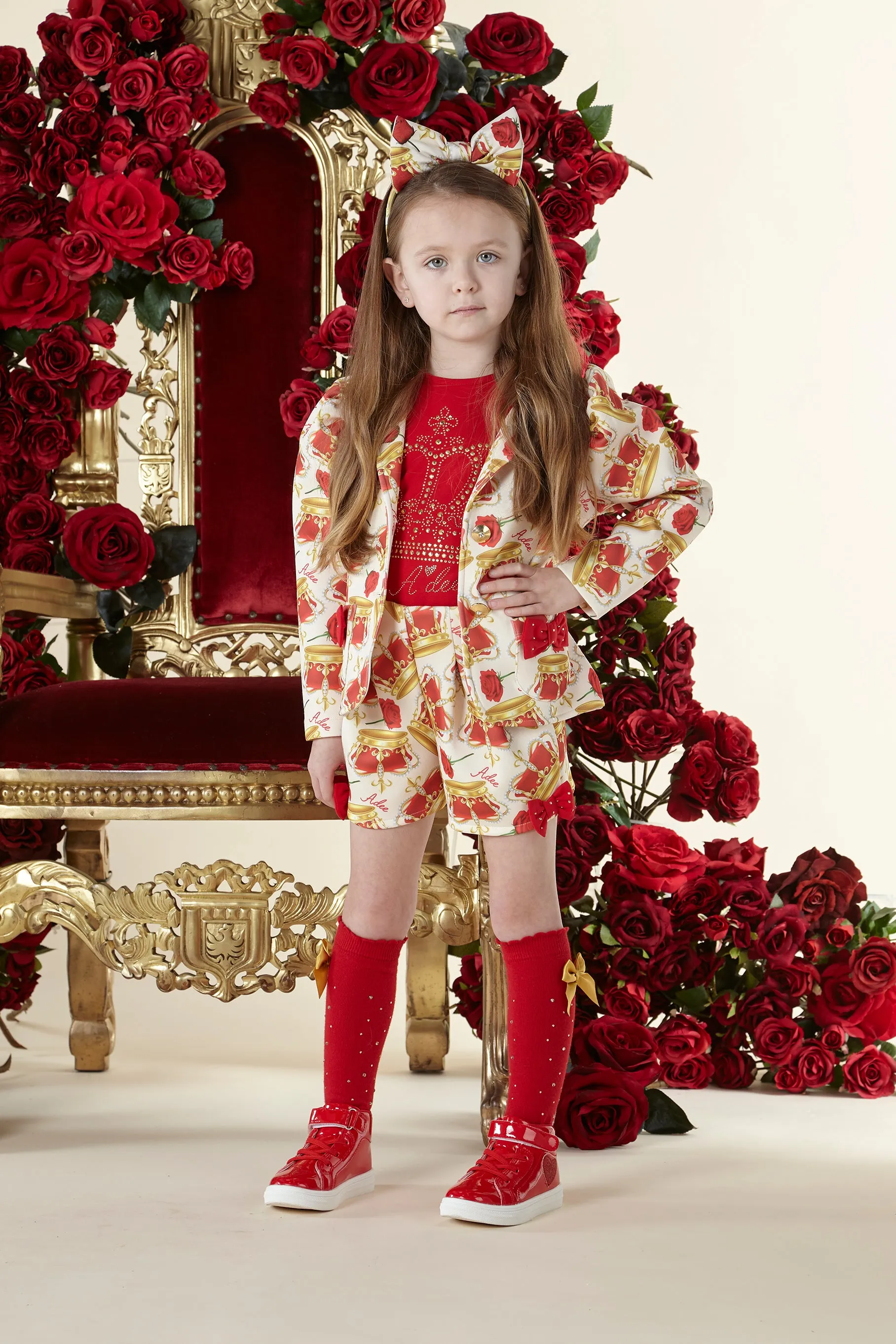 AW23 A Dee Girls Queen Clio Crown Print Blazer
